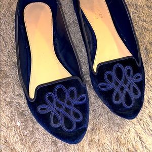 Lauren Conrad Blue Velvet Flats